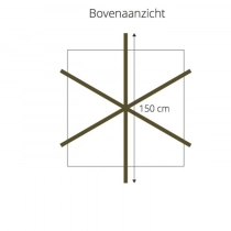 Moeraseik kruisdak 240 cm stamhoogte